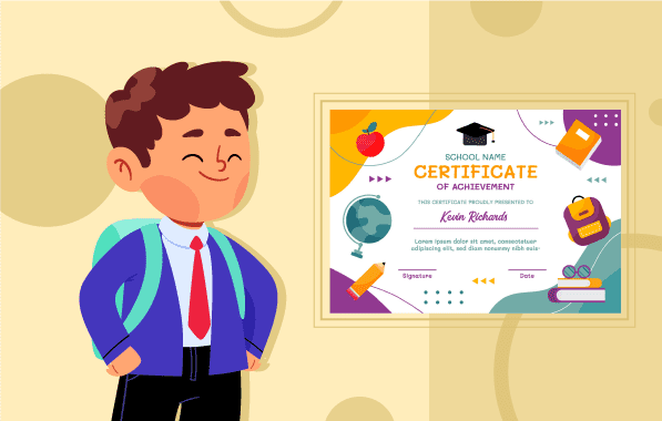 School Certificate Boy with school certificate